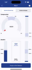 NEW PRESTAN Series 2000 CPR Feedback App Compression Breaths Screen