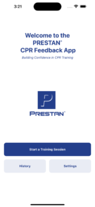 NEW PRESTAN Series 2000 CPR Feedback App Home Screen
